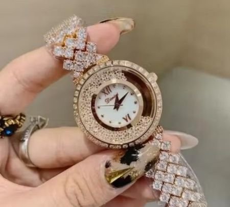 NG TIME STAR DOUBLE CRYSTAL ROSE GOLD FASHION WATCH